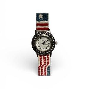 American Flag Pattern Watch genuine leather stainless steel